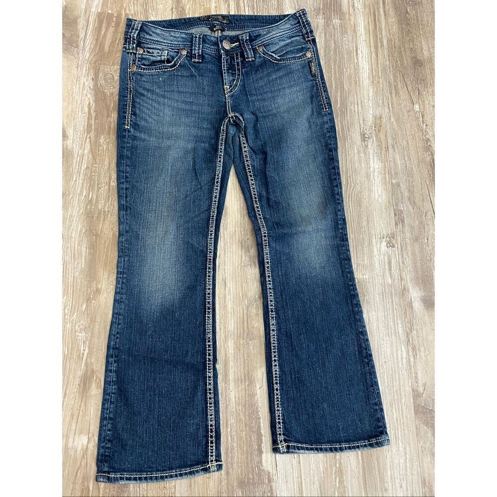 Silver AIKO Bootcut Jeans Mid Rise Embroidered Women’s Sz W29/L29